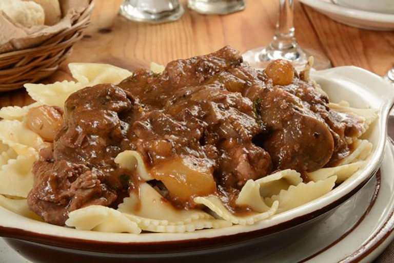 Beef Bourguignon With Farfalle