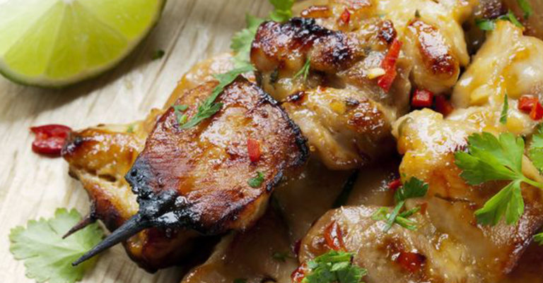Thai Coconut Chili Chicken Skewers