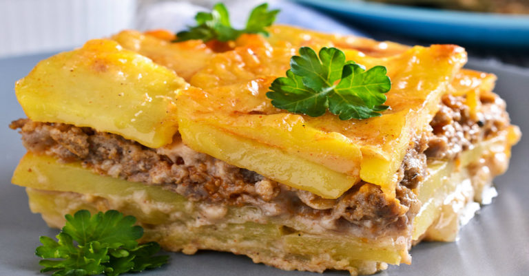 Cheesy Meat And Potato Gratin