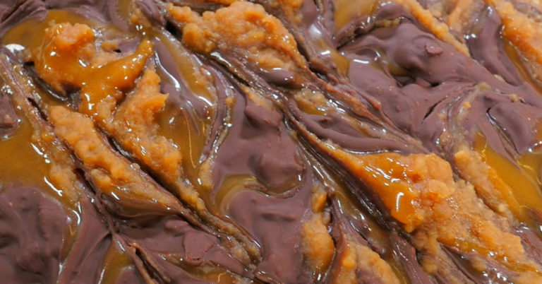 Filled With Peanut Butter, Caramel And A Surprise Ingredient, This Chocolate Bark Has It All!