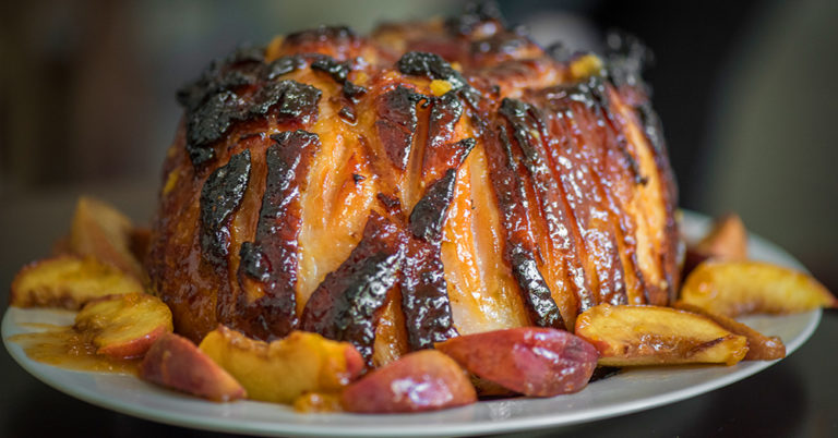 Peach And Riesling-Glazed Ham