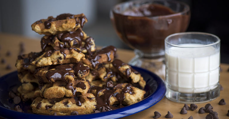 Chocolate Chip Oatmeal Waffle Cookies