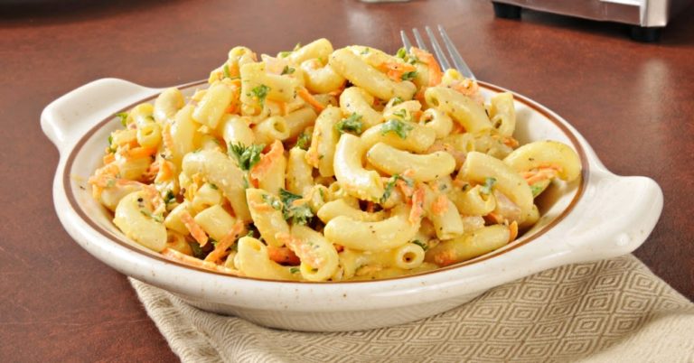 Chilled Macaroni Salad With Vegetables And Cheese