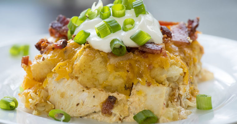 Loaded Bacon Chicken Tater Tot Casserole