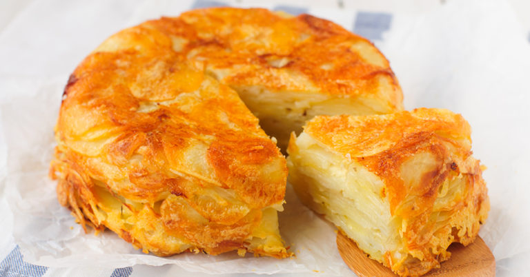 Savory Crispy Potato Upside Down Cake