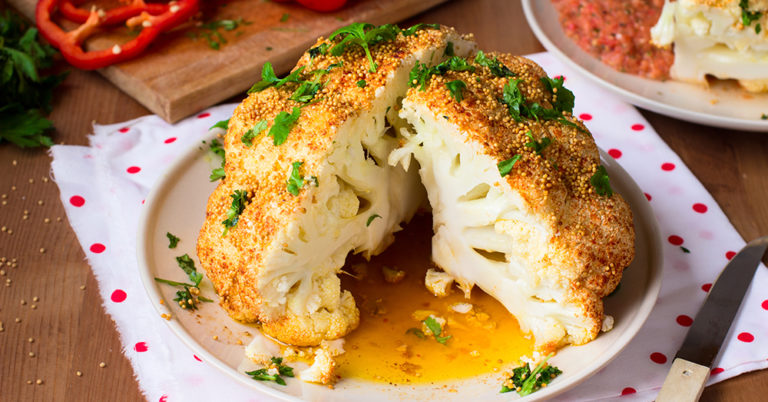 Spicy Whole-Roasted Cauliflower