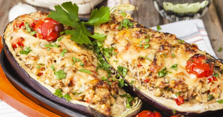 Cheesy Stuffed Eggplant