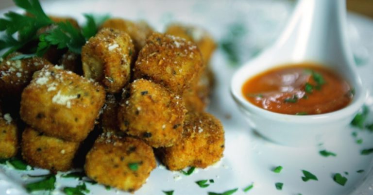 Cheesy Eggplant Parmesan Bites