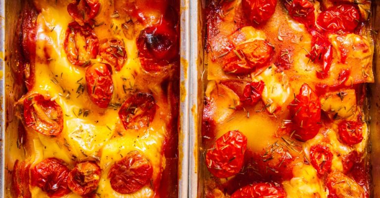 Cheesy Tomato Zucchini Bake With Crispy Parmesan Crust