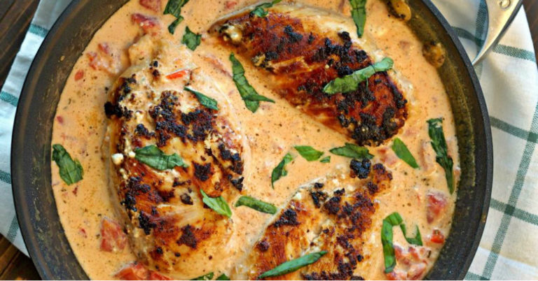 Skillet Basil Cream Chicken