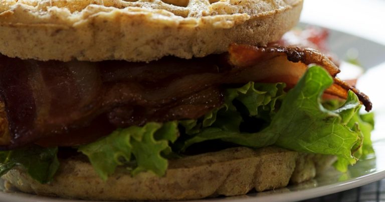 Waffle BLT Breakfast Sandwich