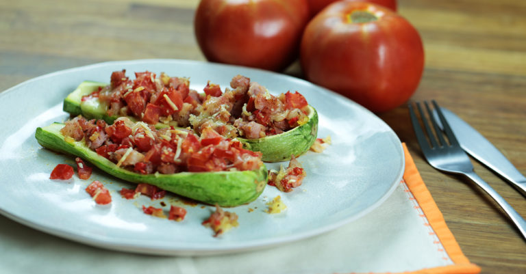 Sausage-Stuffed Zucchini Boats