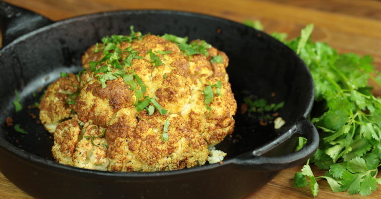 Whole-Roasted Mustard Cauliflower