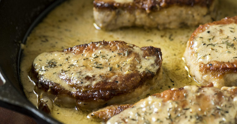 Creamy Lemon Thyme Pork Chops