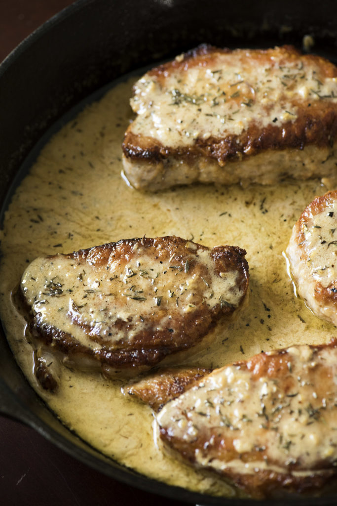 Creamy Lemon Thyme Pork Chops | 12 Tomatoes