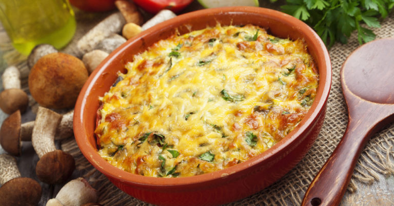 Cheesy Mushroom And Cauliflower Casserole