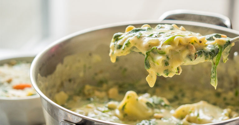 Creamy White Chicken Lasagna Soup