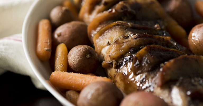 Slow Cooker Hasselback Apple Pork Loin