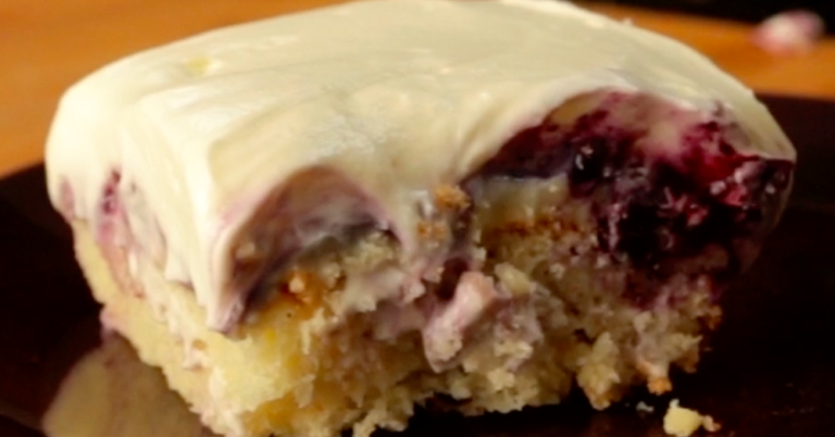 Blueberry Cheesecake Poke Cake