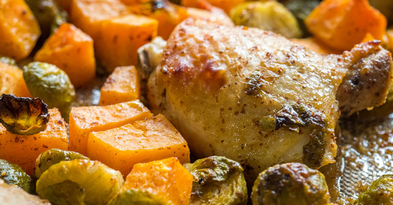 One-Pan Maple Dijon Roasted Chicken And Veggies