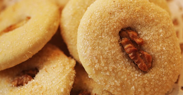 Sugary Pecan Thumbprint Cookies
