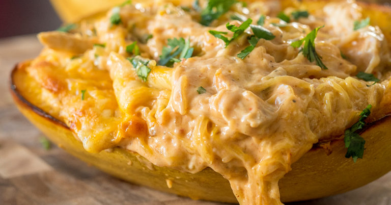 Cheesy Chicken Spaghetti Squash