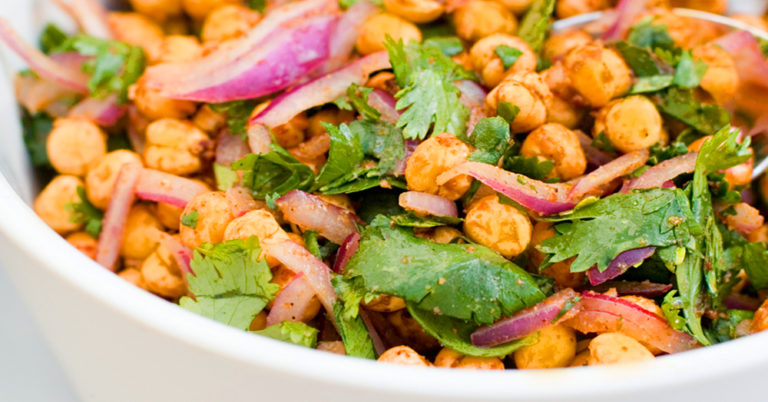 Roasted Chickpea Salad With Curry Dressing
