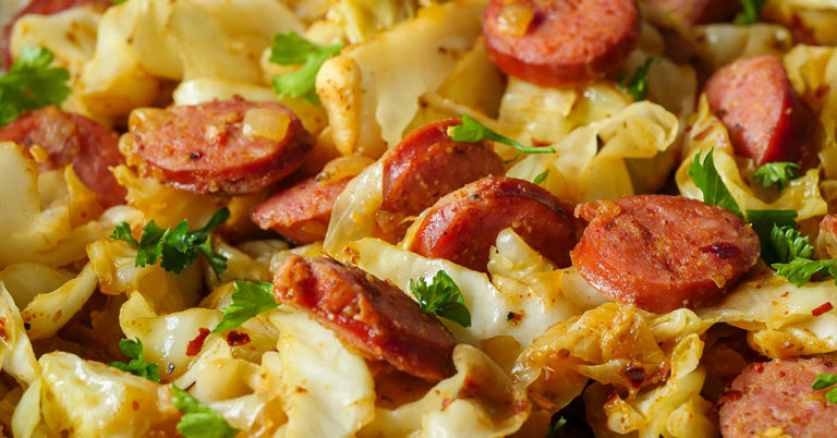 Fried Cabbage and Kielbasa Skillet