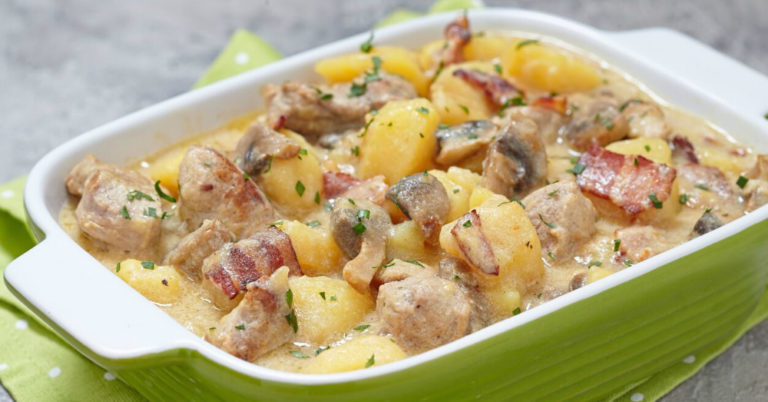 Bacon Sausage Potato Casserole