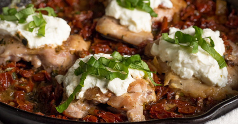 Sun-Dried Tomato And Goat Cheese Chicken Skillet