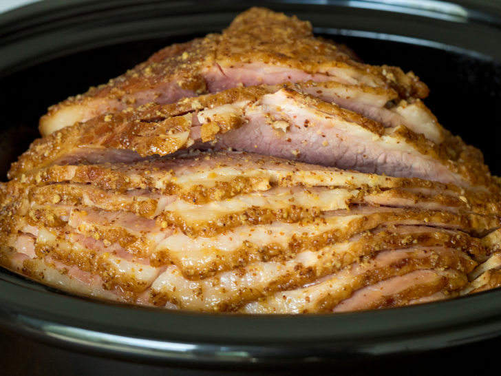 Slow Cooker Ham with Honey Mustard Glaze - Cravings of a Lunatic