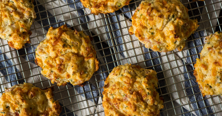 Ham and Cheese Drop Biscuits