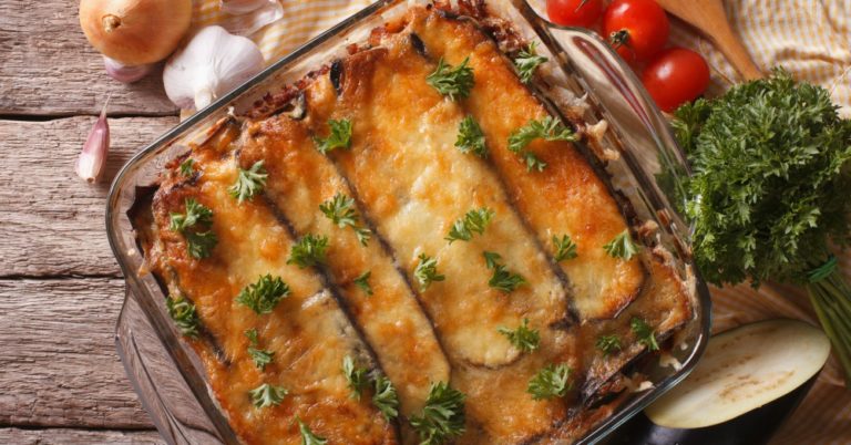 Cheesy Eggplant Sausage Casserole