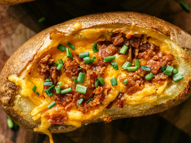 baked eggs in potato bowls