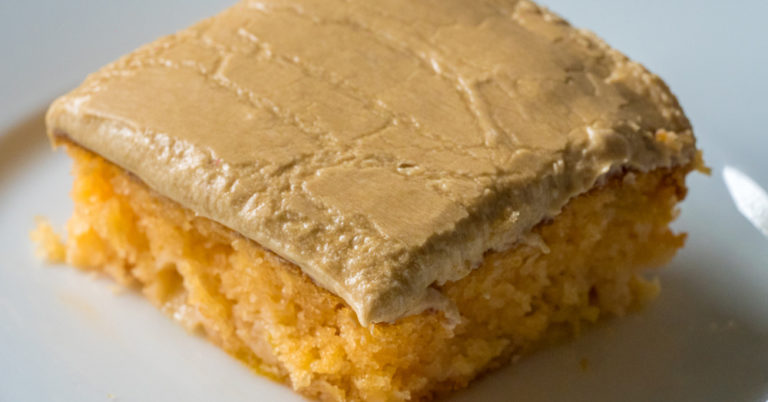Peach Cake With Brown Sugar Frosting