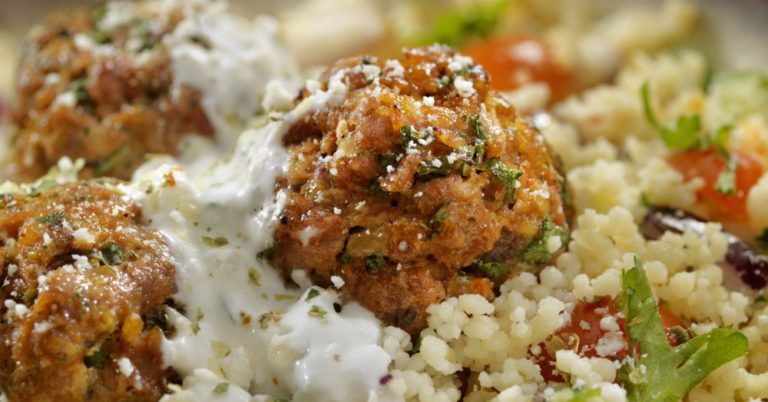 Chicken Meatballs With Tzatziki And Couscous