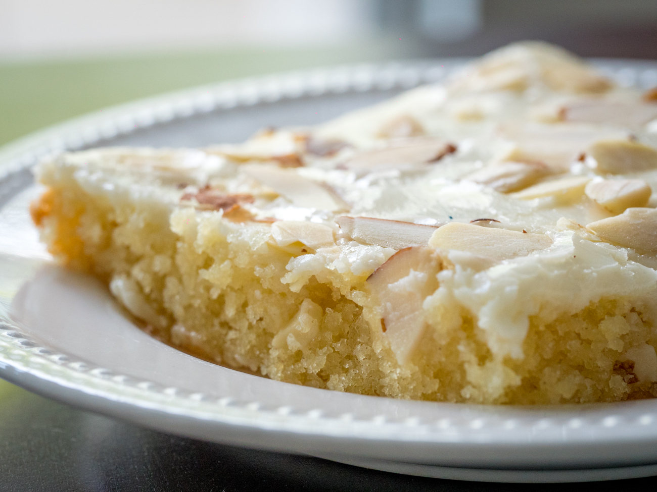 Almond Texas Sheet Cake for Two