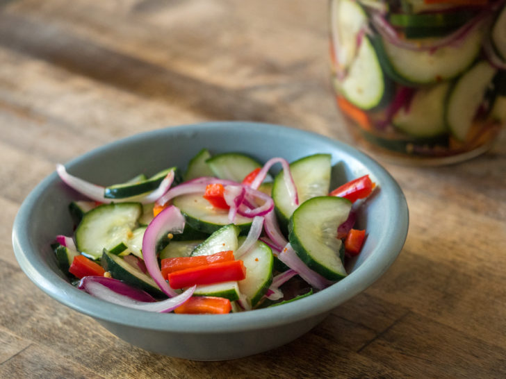 Quick Refrigerator Marinated Cucumbers Recipe - Pitchfork Foodie Farms