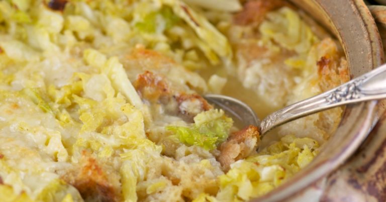 Italian Bread & Cabbage Soup