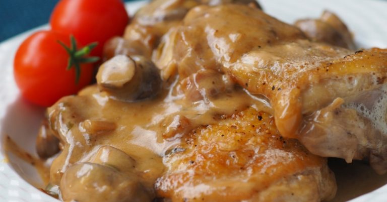 One Pot Braised Chicken & Mushroom Dinner