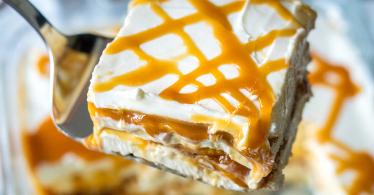 Ritz Cracker Salted Caramel Icebox Cake