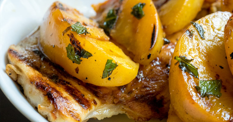 Grilled Peach Mojito Chicken