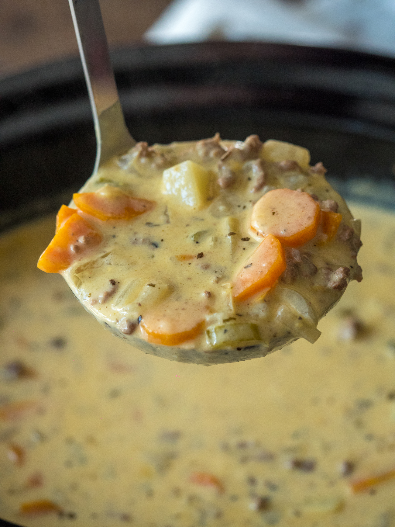 Tasty Slow Cooker Cheeseburger Soup - WCW Week 51