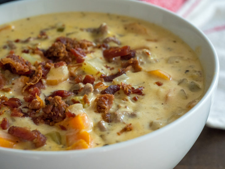 Slow Cooker Bacon Cheeseburger Soup - Life In The Lofthouse