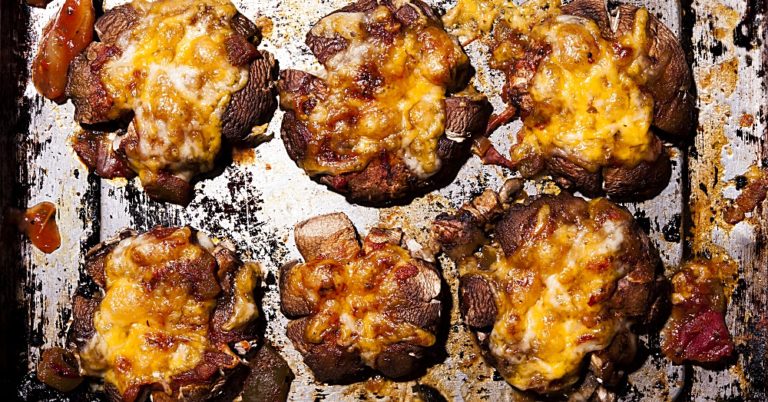 Super Cheesy Salsa Stuffed Mushrooms