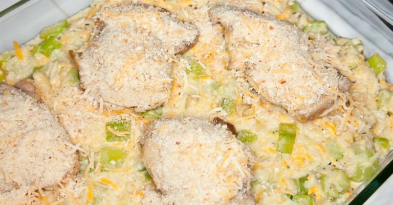 Cheesy Chicken with Rice and Red Peppers