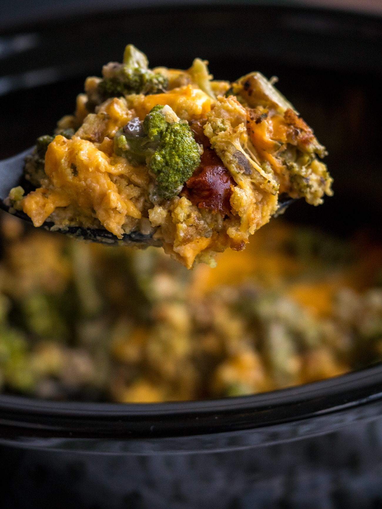Crockpot Broccoli Casserole with Stuffing - The Vintage Cook