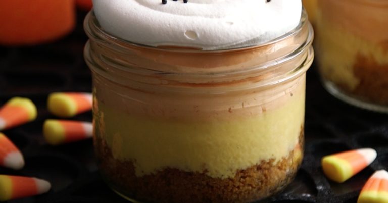 Candy Corn Cheesecakes