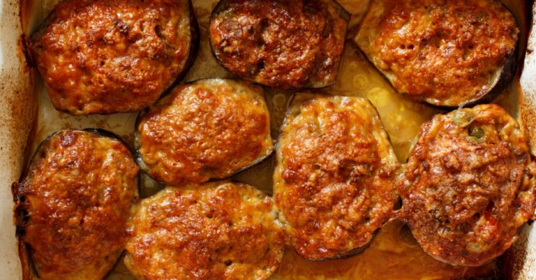 Turkey Stuffed Eggplant Boats