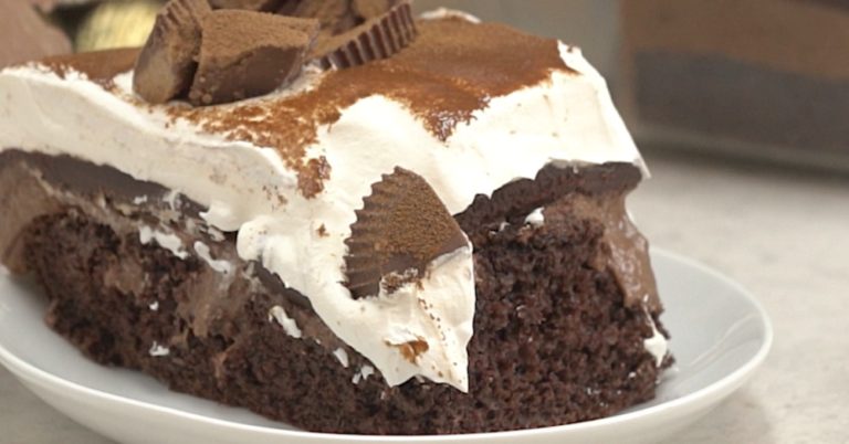 Reese’s Coffee Poke Cake